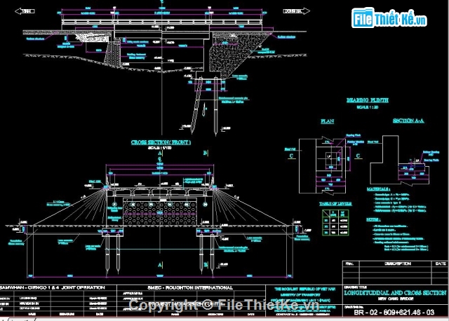 Thiết kế,Bản cad thiết kế,dầm bản lỗ rỗng,bản vẽ dầm bản,thiết kế dầm bản